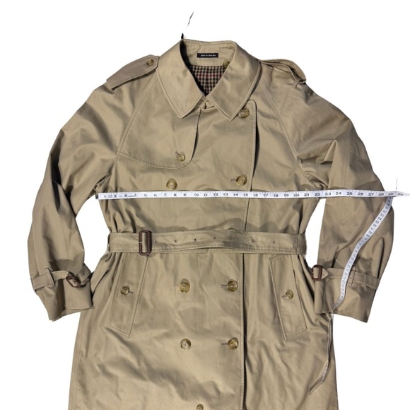 Vintage Unisex Men's Stollerys Trench Coat Made in England  Check Lining S42 - Picture 14 of 16